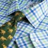 Blue and Green Burford Oxford Check Shirt 