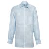 Blue Linen Wittering Gingham Shirt