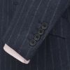Navy 12oz Flannel Chalkstripe Suit