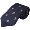 Navy Flying Ducks Silk Woven Tie