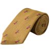 Gold Flying Ducks Silk Woven Tie