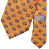 Orange Sitting Dog Printed Silk Tie 