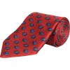 Red Sitting Dog Printed Silk Tie 