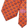 Orange Sitting Duck Printed Silk Tie 