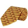 Gold Running Hare Printed Silk Tie
