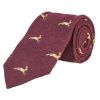 Wine March Hare Woven Wool and Silk Tie