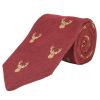 Wine Scottish Stag Woven Wool and Silk Tie
