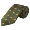 Green Olive Wild Boar Silk Tie