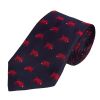 Navy Red Wild Boar Silk Tie