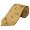 Gold  Pheasant Woven Wool Silk Tie 