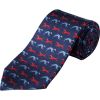 Navy Speeding Hound Printed Silk Tie 