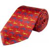 Red Speeding Hound Printed Silk Tie 