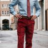 Berry Red Needlecord Trousers