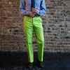 Zip Fly Lime Bright Chino Trousers