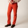 Rich Red Garnet Cotton Twill Jeans