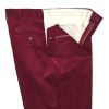 Red Zip Fly Needlecord Trousers