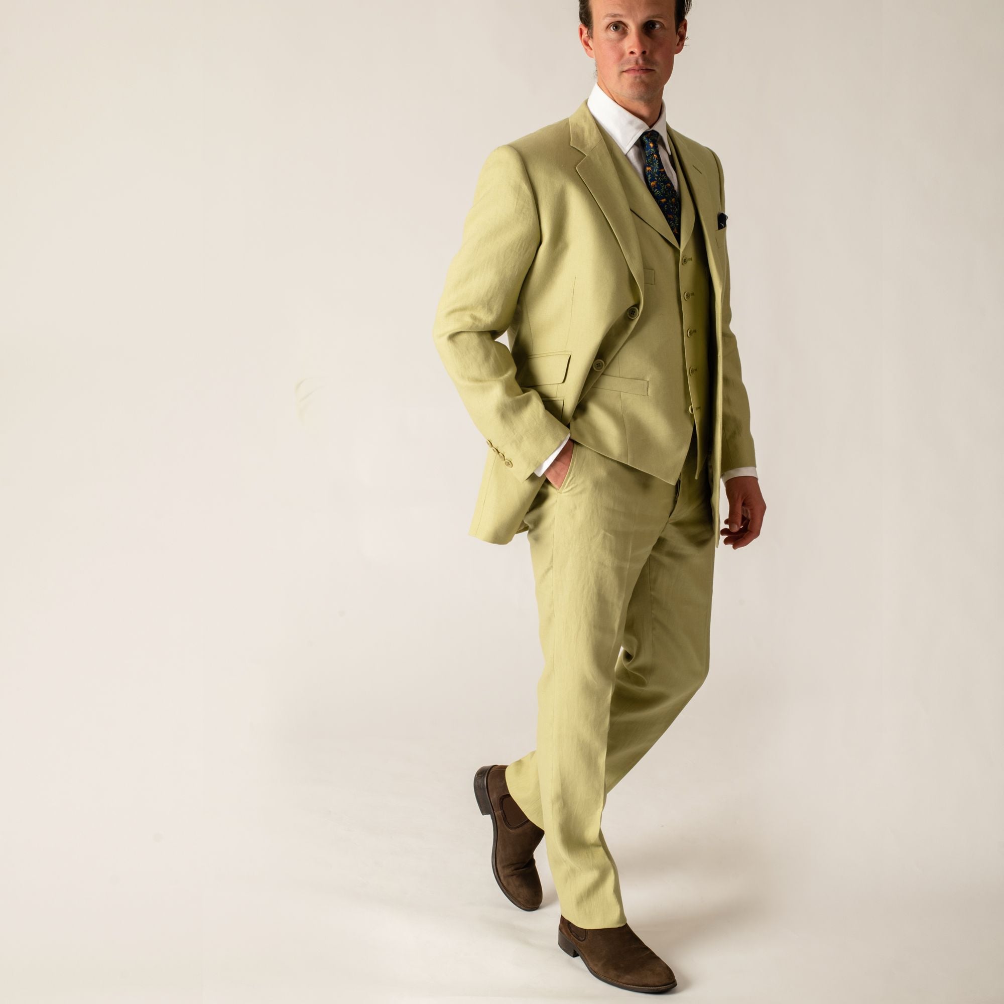 Light Green Linen Jacket Men's Country Clothing Cordings