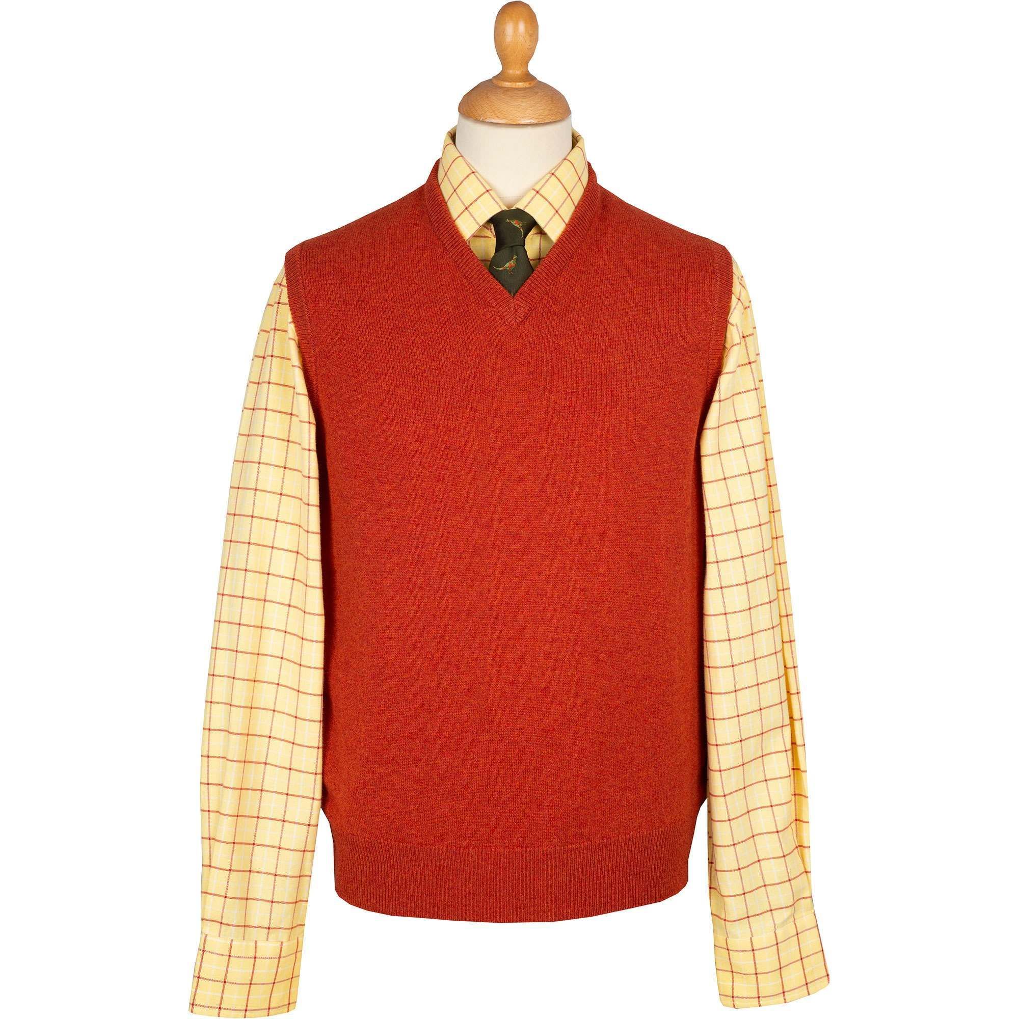 Rust Lambswool Slipover | Men's Country Clothing | Cordings