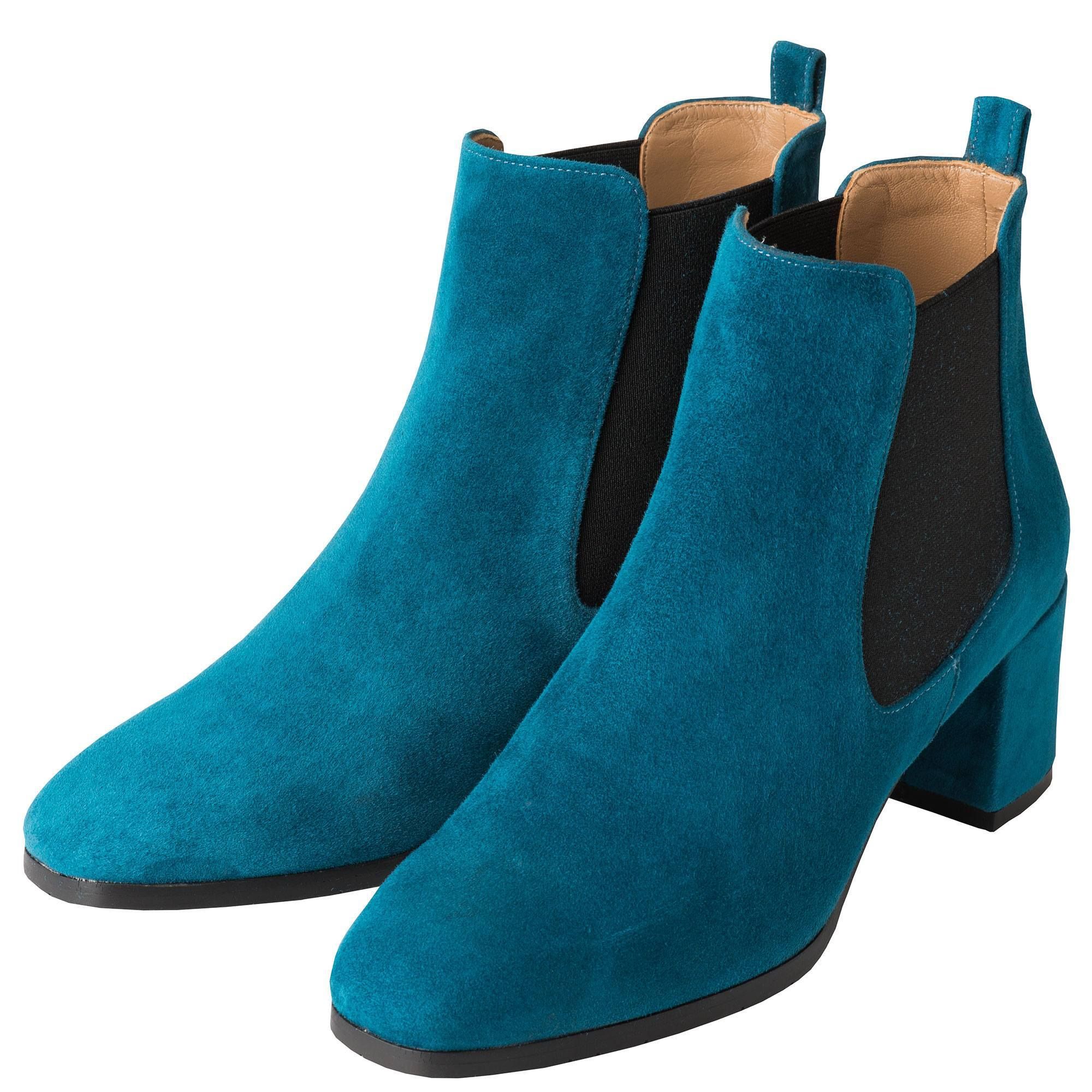 teal chelsea boots