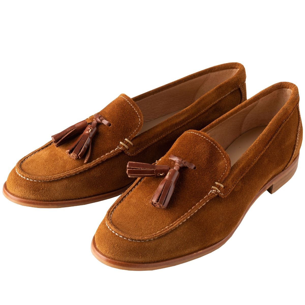 suede loafers tan