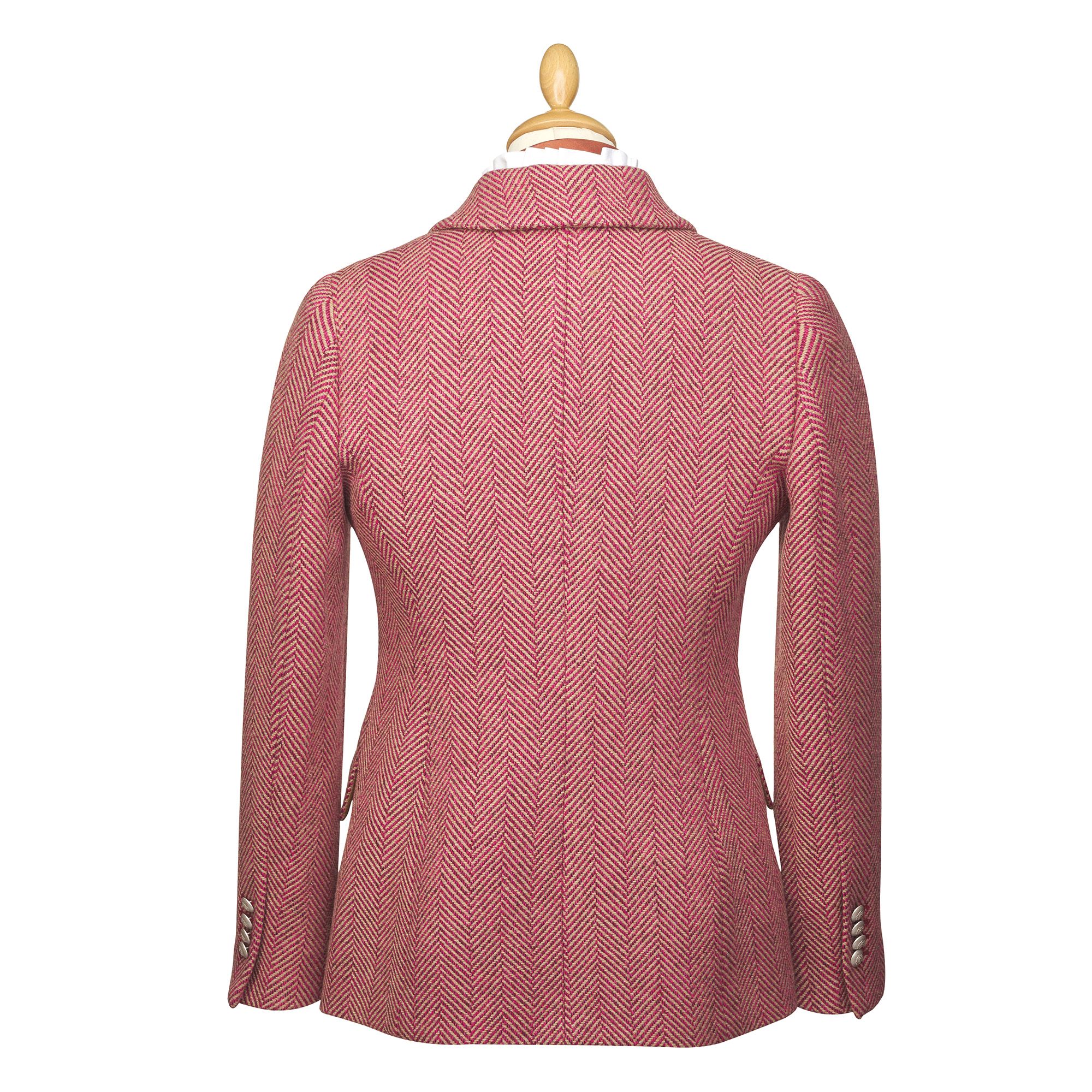 Pink Double Breasted Herringbone Jacket | Ladies Country Clothing ...