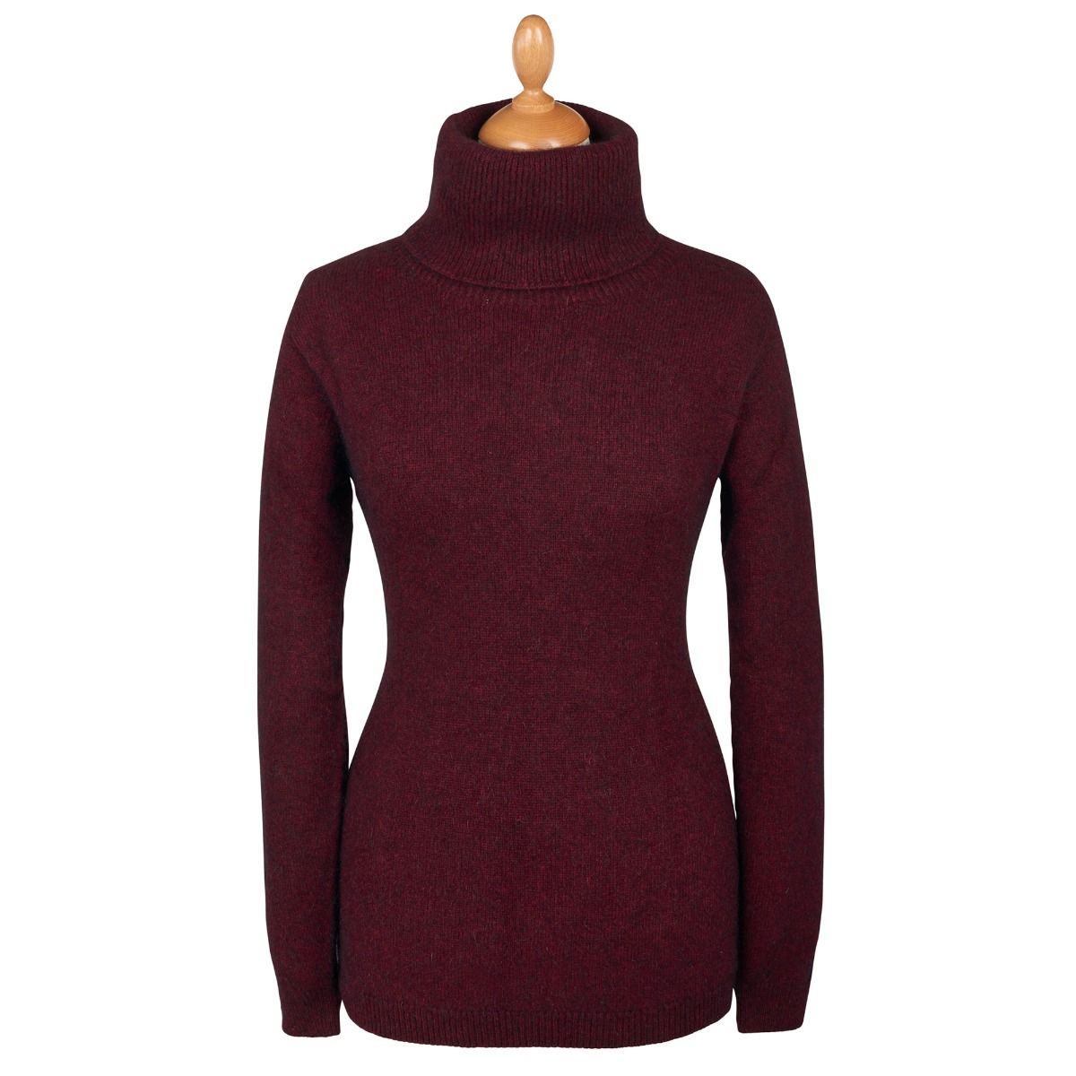 Wine Red Possum Cowl Neck Sweater | Ladies Country Clothing | Cordings