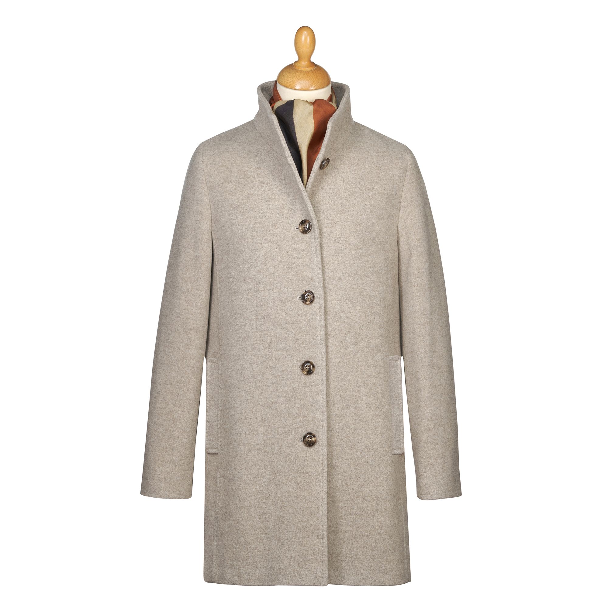 Taupe Cashmere & Wool Coat | Ladies Country Clothing | Cordings
