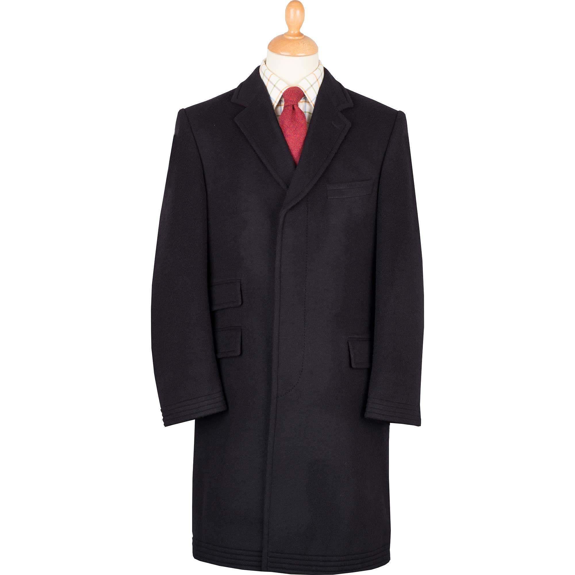 Navy Batley Cashmere Coat | Men's Country Clothing | Cordings