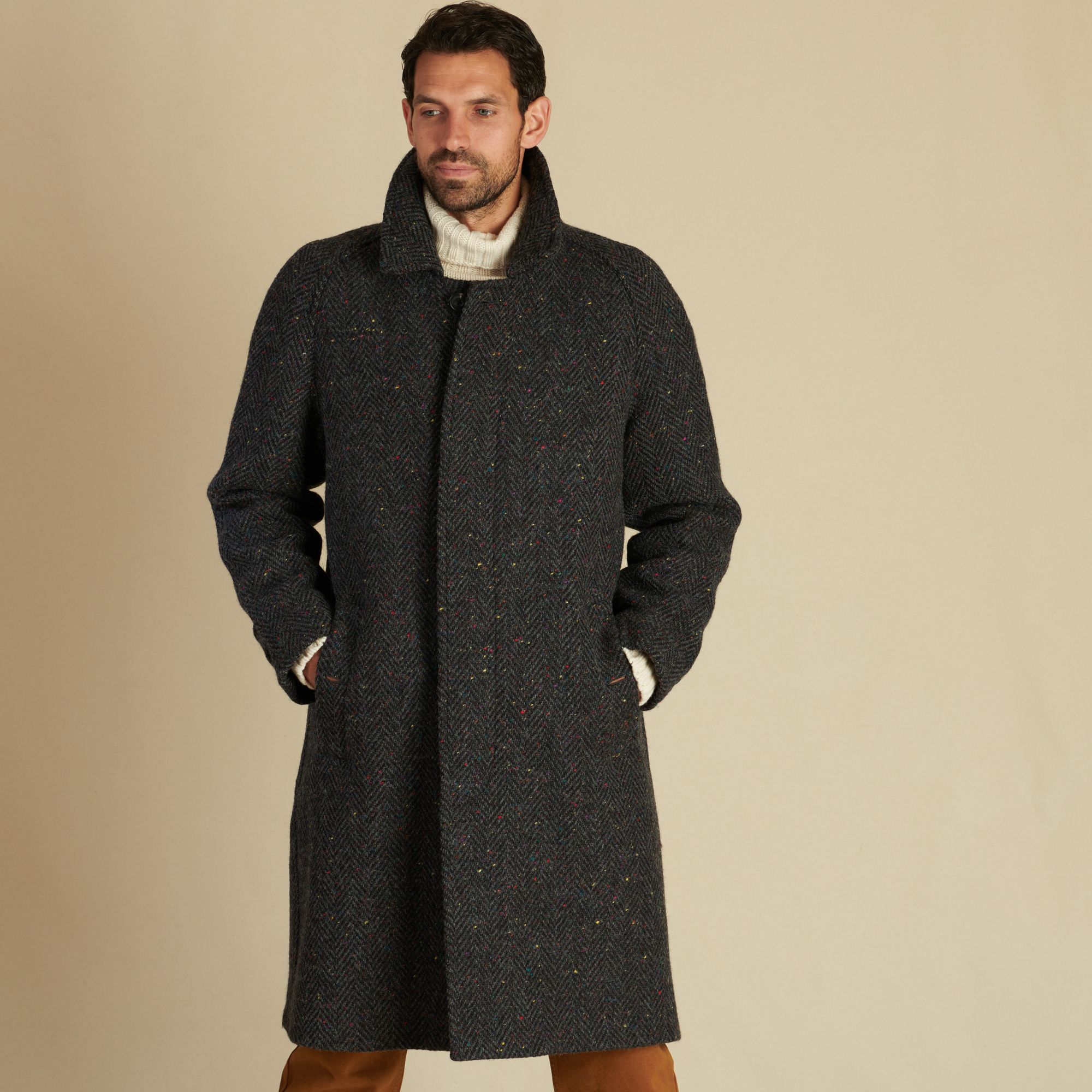 Grey Herringbone Donegal Follifoot Coat | Men's Country Clothing | Cordings