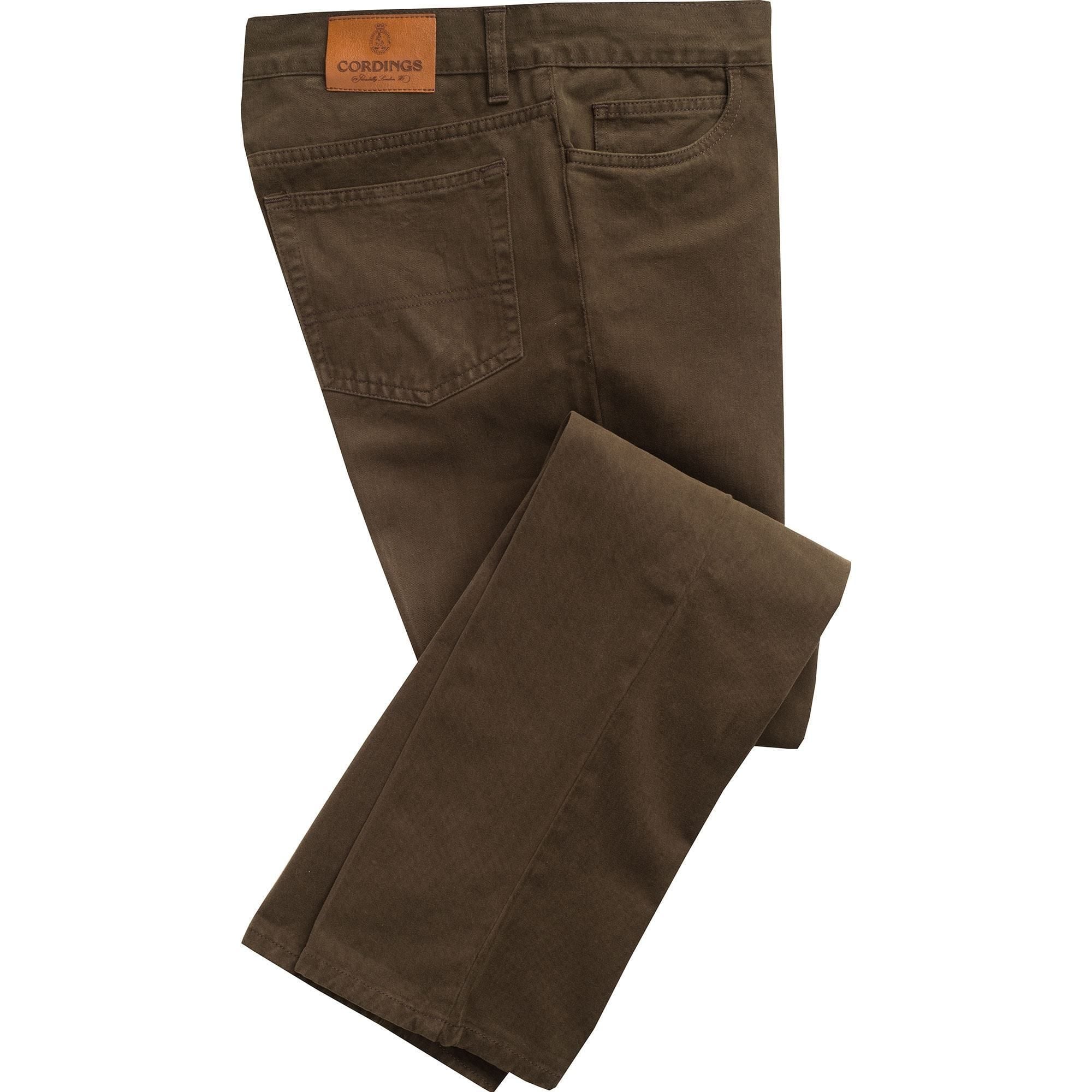 Chocolate Cotton Twill Jeans Cordings