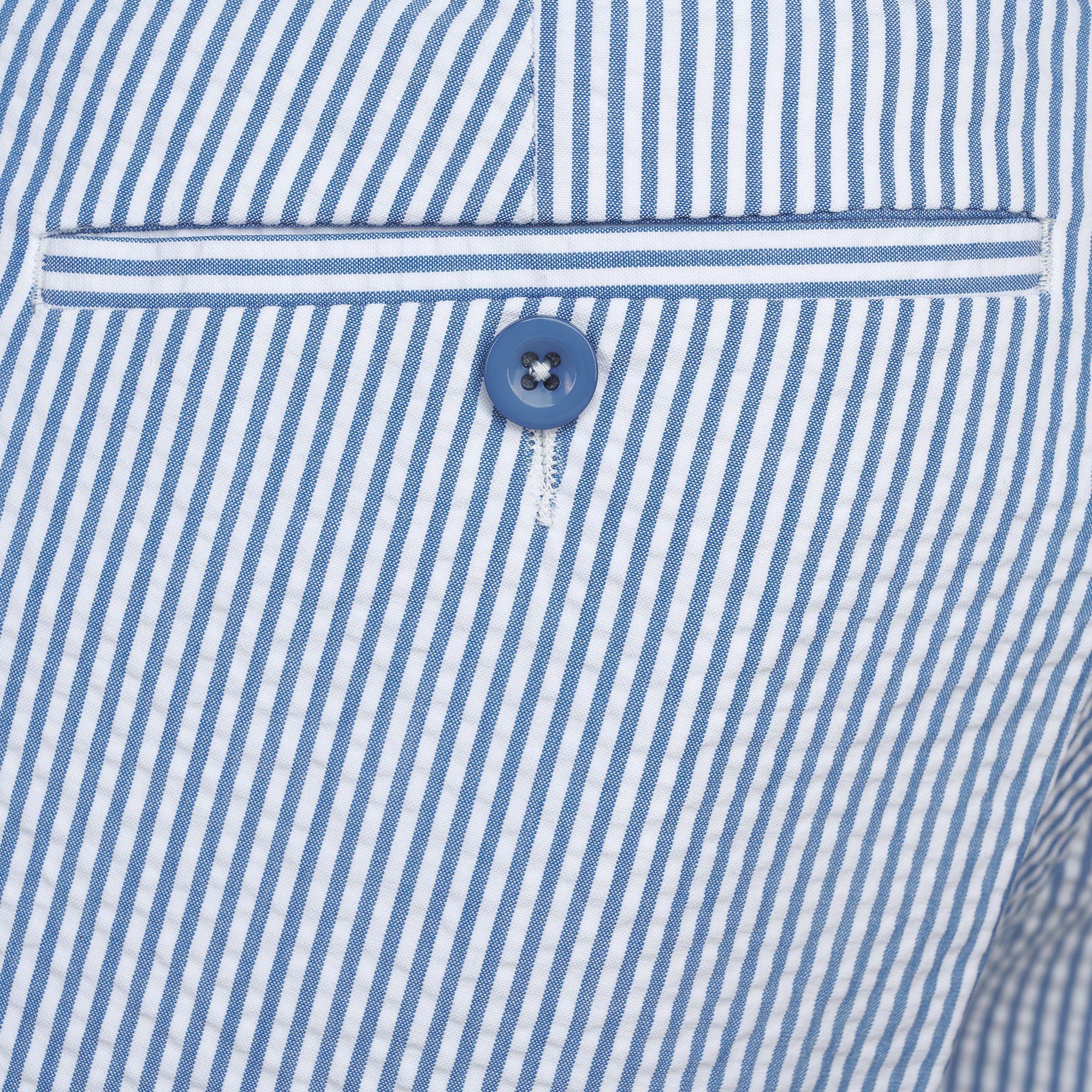 Blue Seersucker Cotton Shorts | Men's Country Clothing | Cordings