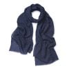 Navy Cashmere White Spot Scarf