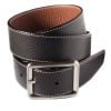 Black Brown Calf Grain Reversible Leather Belt