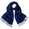 Cobalt Tartan Check Cashmere Scarf