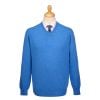 Aqua Blue Lambswool V-Neck Jumper