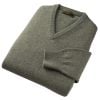 Moss Green Lambswool V-Neck Jumper