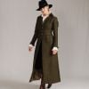 Olive Green T.ba Long Tweed Coat