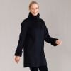 Navy Faux Fur Collar Coat