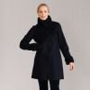 Navy Faux Fur Collar Coat