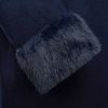 Navy Faux Fur Collar Coat