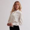 White Satin Viscose Tie Shirt