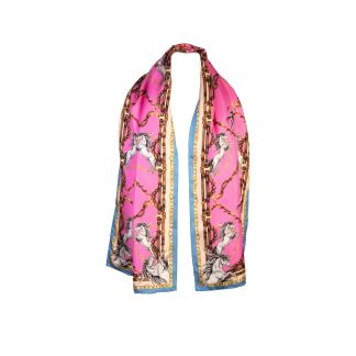 Cordings Hot Pink Rearing To Go Classic Silk Scarf Main Image