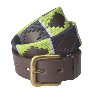 Cordings Navy Lime Argentinian Polo Belt Dif ferent Angle 1