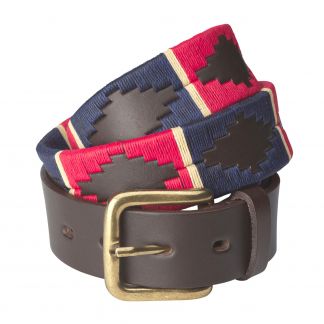 Cordings Navy Red Argentinian Polo Belt Different Angle 1