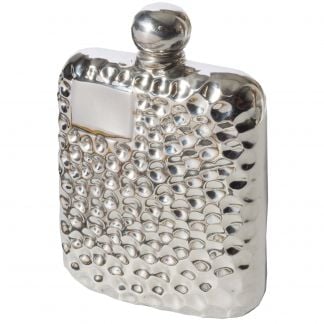 Cordings 4oz Hammered Pewter Flask  Different Angle 1