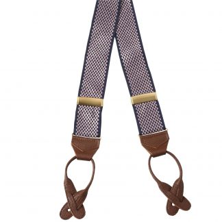 Cordings Navy and Pink Chequerboard Ribbon Braces Dif ferent Angle 1