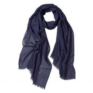 Cordings Navy Cashmere Red Spot Scarf Main Image