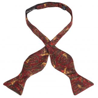 Cordings Red Pheasant Silk Bow Tie Different Angle 1