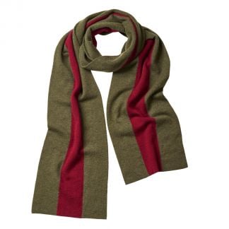 Cordings Green Red Cashmere College Scarf Main Image