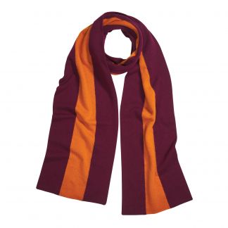 Cordings Red and Orange Cashmere College Scarf Different Angle 1
